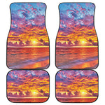 Maldives Sunset Print Front and Back Car Floor Mats
