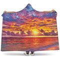 Maldives Sunset Print Hooded Blanket