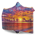 Maldives Sunset Print Hooded Blanket