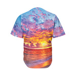 Maldives Sunset Print Men's Baseball Jersey