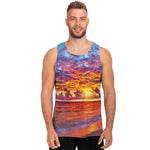 Maldives Sunset Print Men's Tank Top