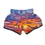 Maldives Sunset Print Muay Thai Boxing Shorts