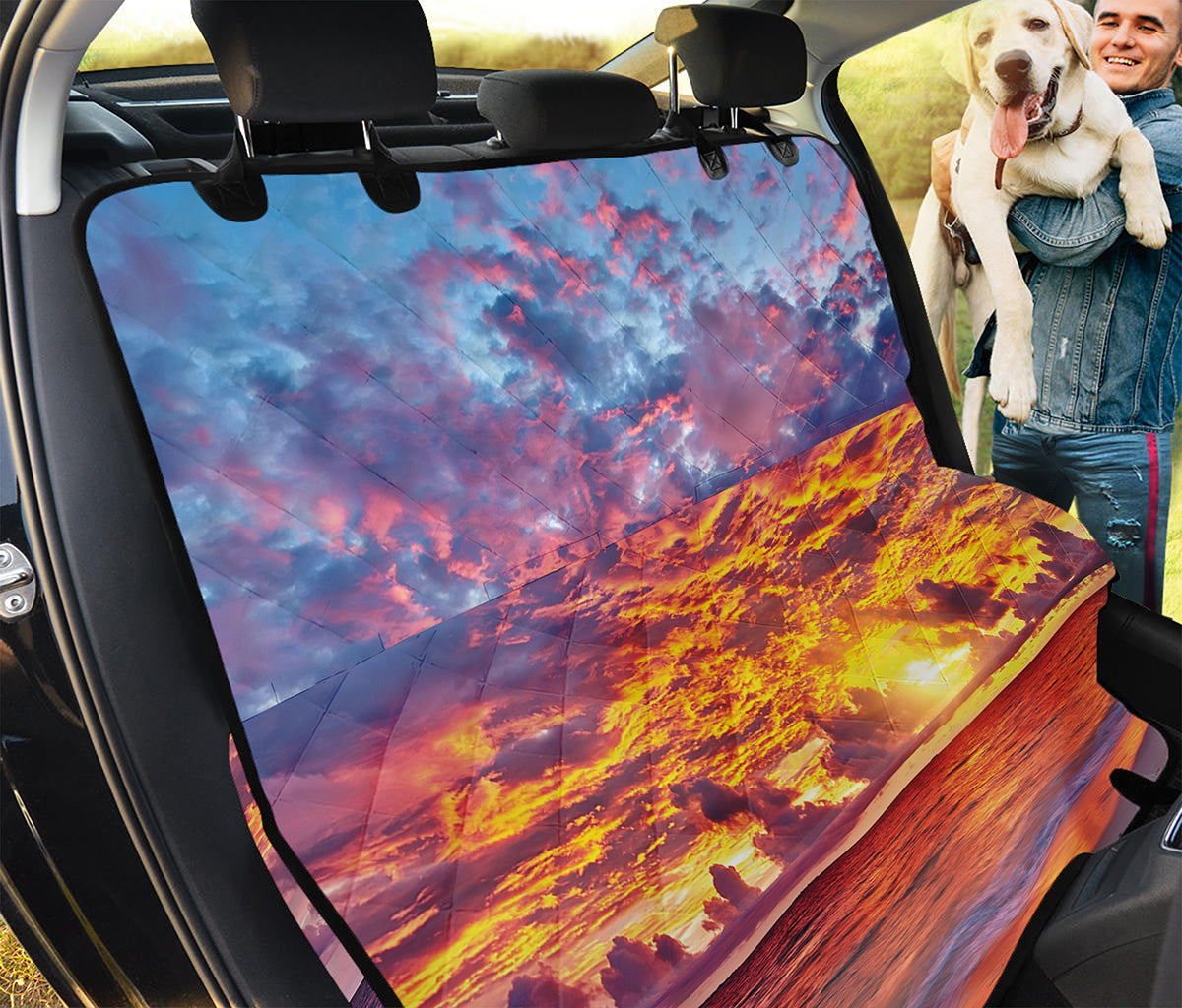 Maldives Sunset Print Pet Car Back Seat Cover