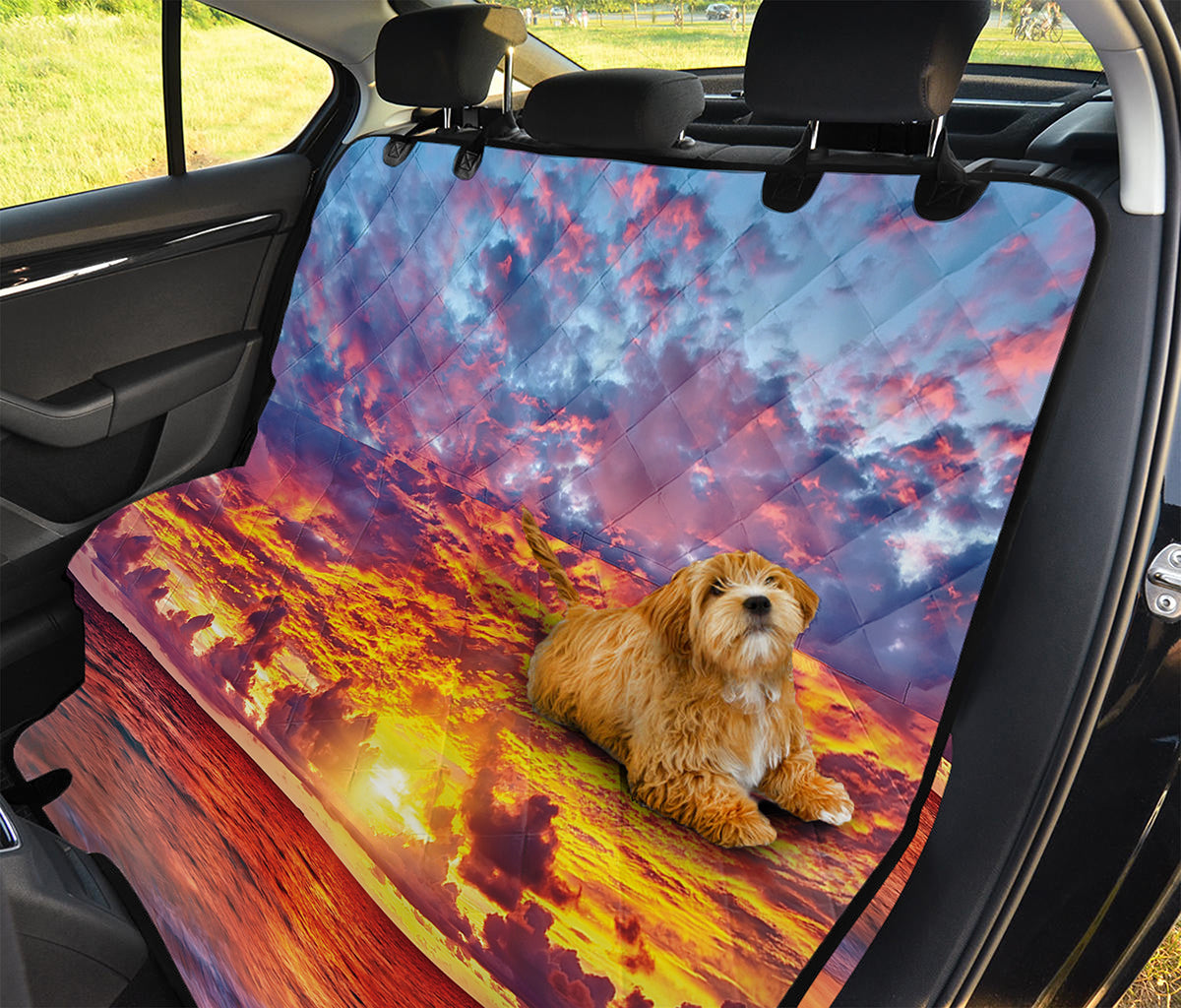 Maldives Sunset Print Pet Car Back Seat Cover