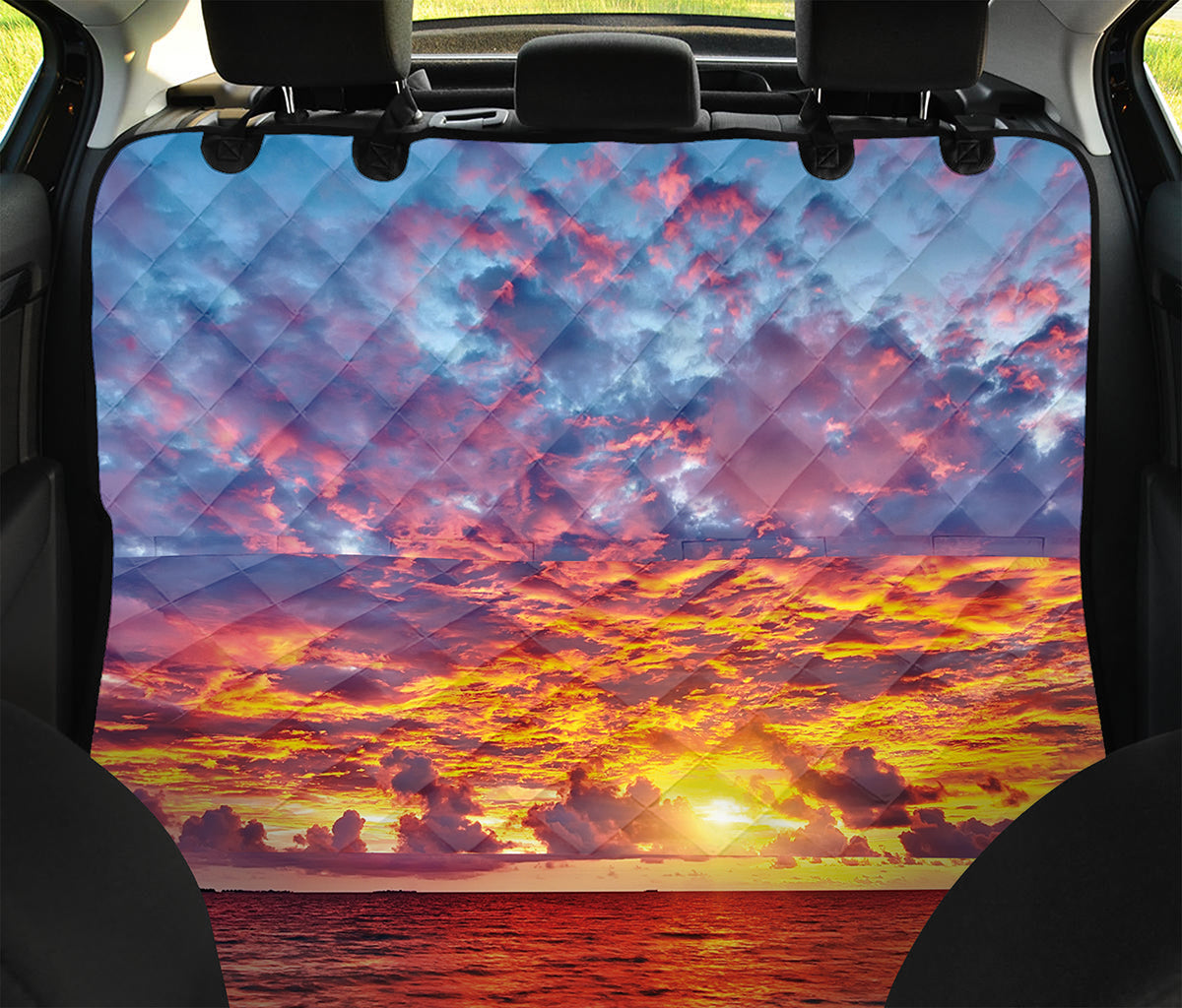 Maldives Sunset Print Pet Car Back Seat Cover