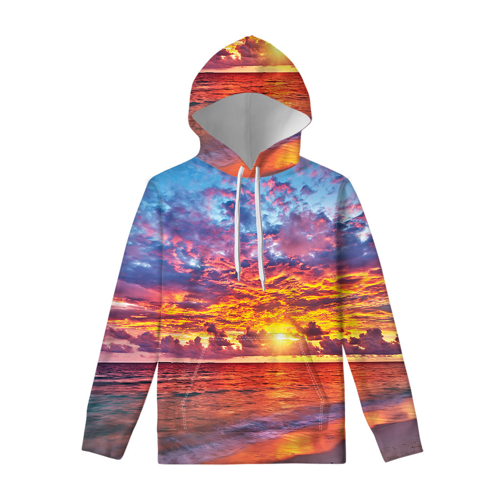 Maldives Sunset Print Pullover Hoodie