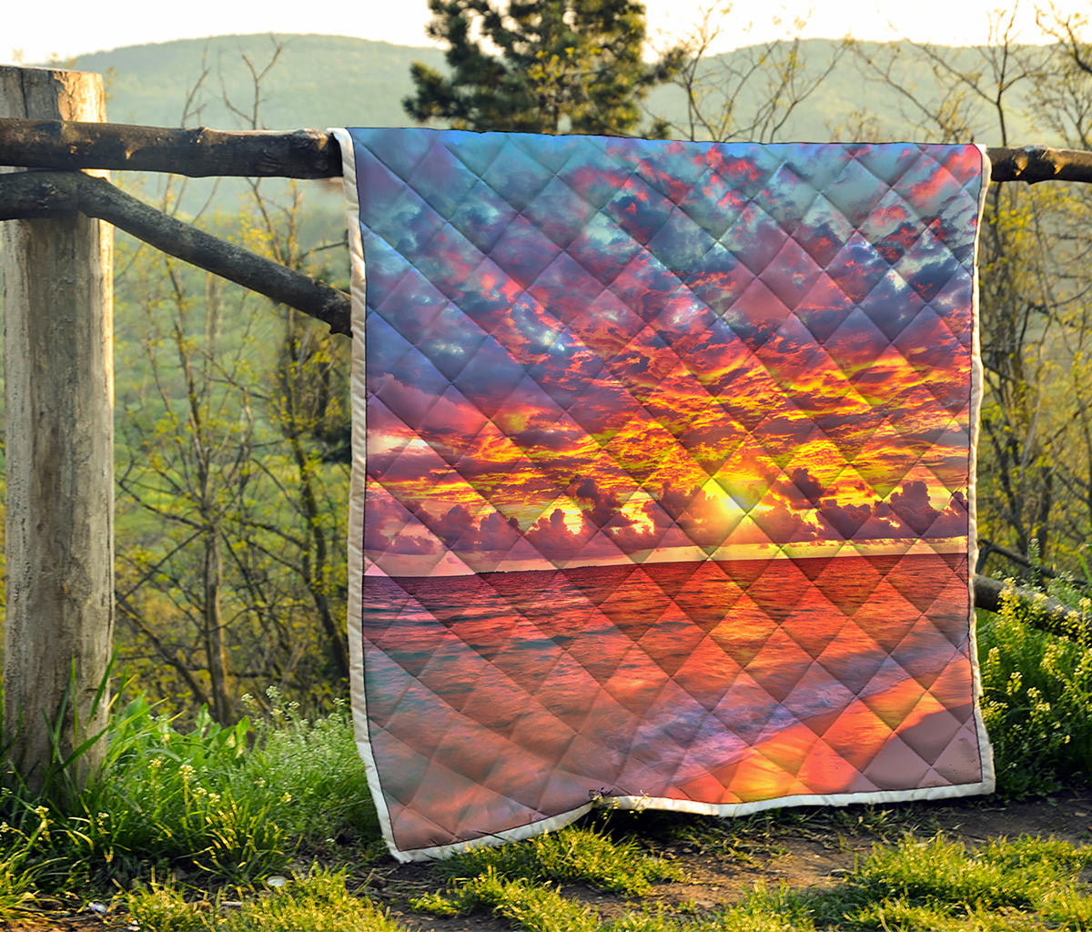 Maldives Sunset Print Quilt