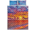 Maldives Sunset Print Quilt Bed Set