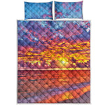 Maldives Sunset Print Quilt Bed Set