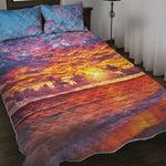 Maldives Sunset Print Quilt Bed Set