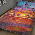 Maldives Sunset Print Quilt Bed Set