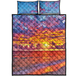 Maldives Sunset Print Quilt Bed Set