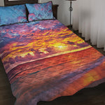 Maldives Sunset Print Quilt Bed Set