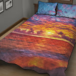 Maldives Sunset Print Quilt Bed Set
