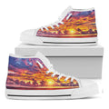 Maldives Sunset Print White High Top Sneakers
