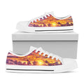 Maldives Sunset Print White Low Top Sneakers
