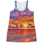Maldives Sunset Print Women's Racerback Tank Top