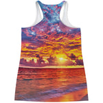 Maldives Sunset Print Women's Racerback Tank Top