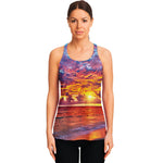 Maldives Sunset Print Women's Racerback Tank Top