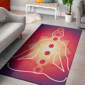 Mandala Chakras Aura Print Area Rug