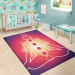 Mandala Chakras Aura Print Area Rug