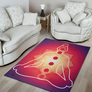 Mandala Chakras Aura Print Area Rug