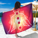 Mandala Chakras Aura Print Beach Sarong Wrap
