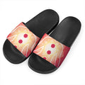 Mandala Chakras Aura Print Black Slide Sandals
