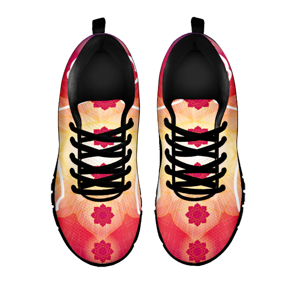Mandala Chakras Aura Print Black Sneakers