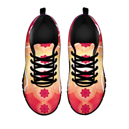Mandala Chakras Aura Print Black Sneakers