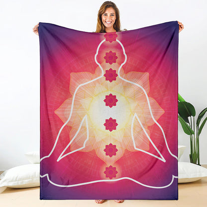 Mandala Chakras Aura Print Blanket