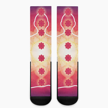 Mandala Chakras Aura Print Crew Socks