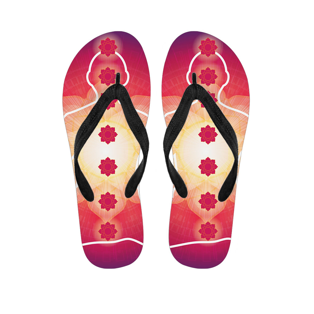 Mandala Chakras Aura Print Flip Flops