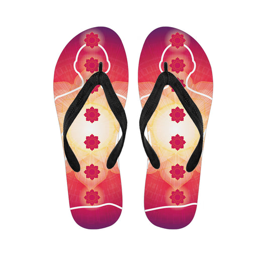 Mandala Chakras Aura Print Flip Flops