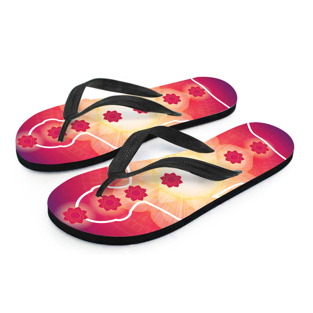 Mandala Chakras Aura Print Flip Flops