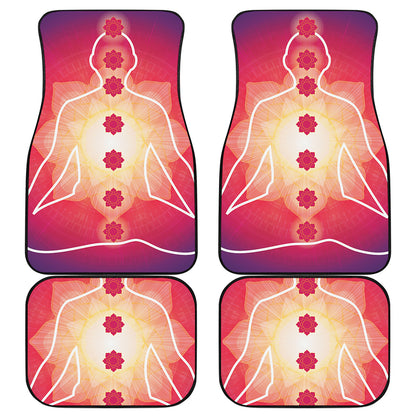Mandala Chakras Aura Print Front and Back Car Floor Mats
