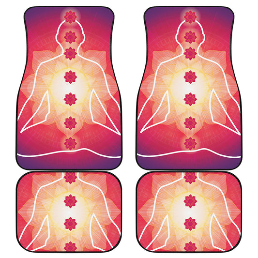 Mandala Chakras Aura Print Front and Back Car Floor Mats