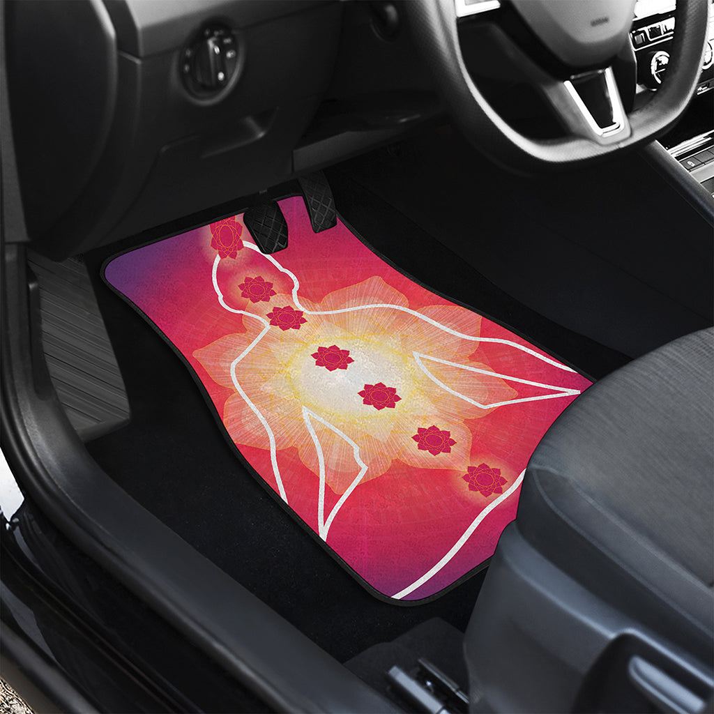 Mandala Chakras Aura Print Front and Back Car Floor Mats