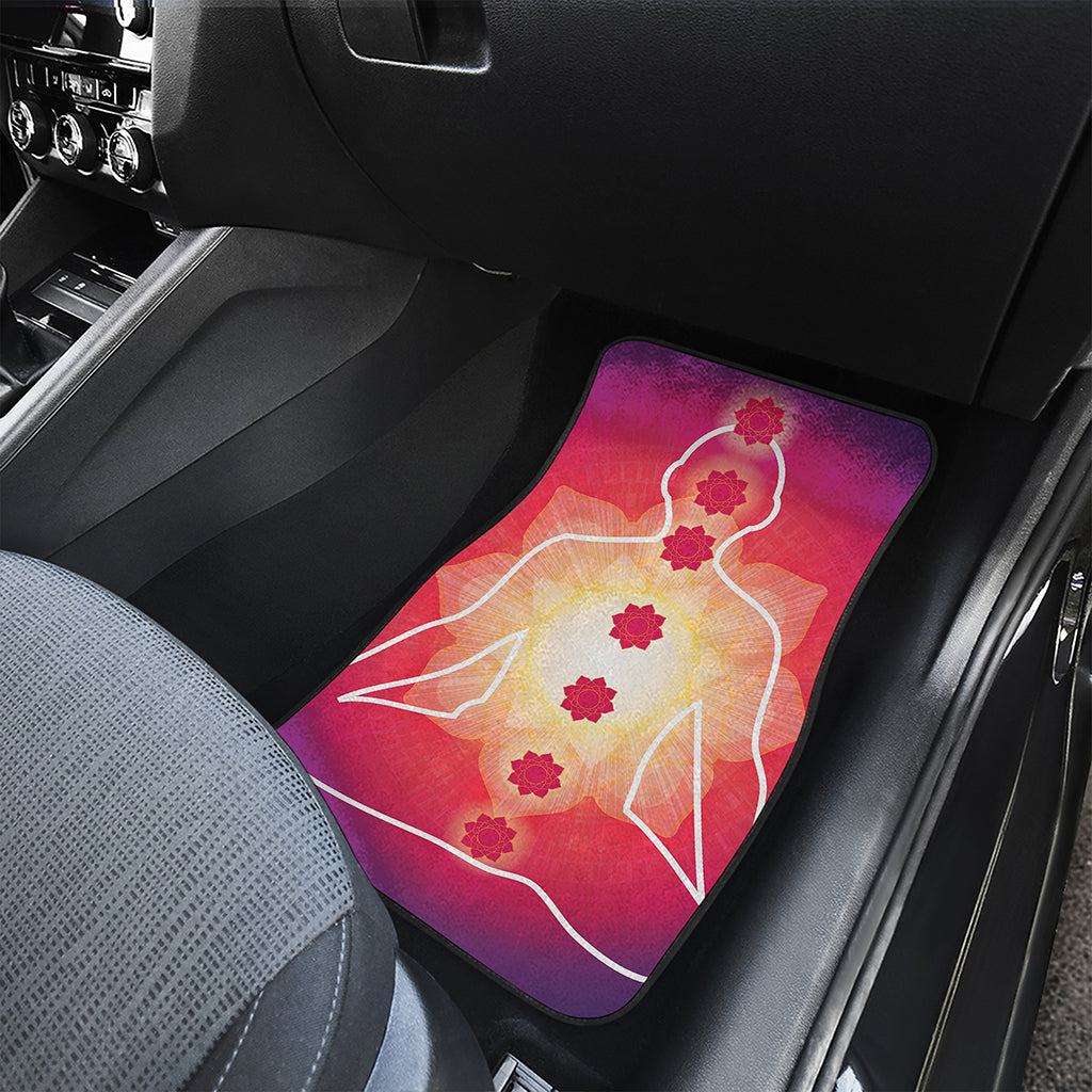 Mandala Chakras Aura Print Front and Back Car Floor Mats