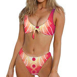 Mandala Chakras Aura Print Front Bow Tie Bikini