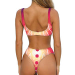 Mandala Chakras Aura Print Front Bow Tie Bikini