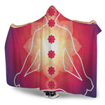 Mandala Chakras Aura Print Hooded Blanket