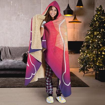 Mandala Chakras Aura Print Hooded Blanket