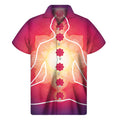 Mandala Chakras Aura Print Men's Short Sleeve Shirt