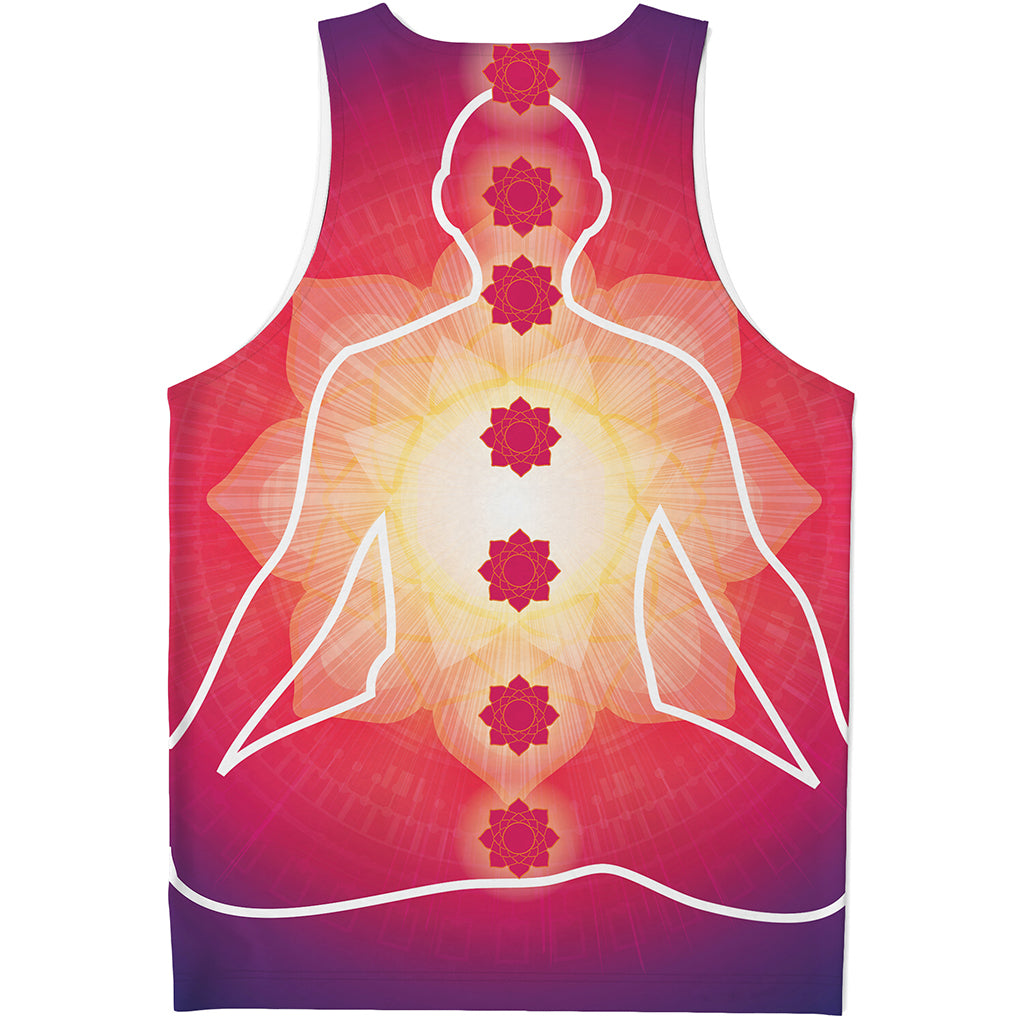 Mandala Chakras Aura Print Men's Tank Top