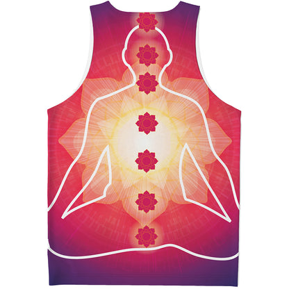 Mandala Chakras Aura Print Men's Tank Top