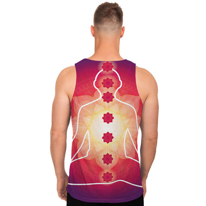 Mandala Chakras Aura Print Men's Tank Top
