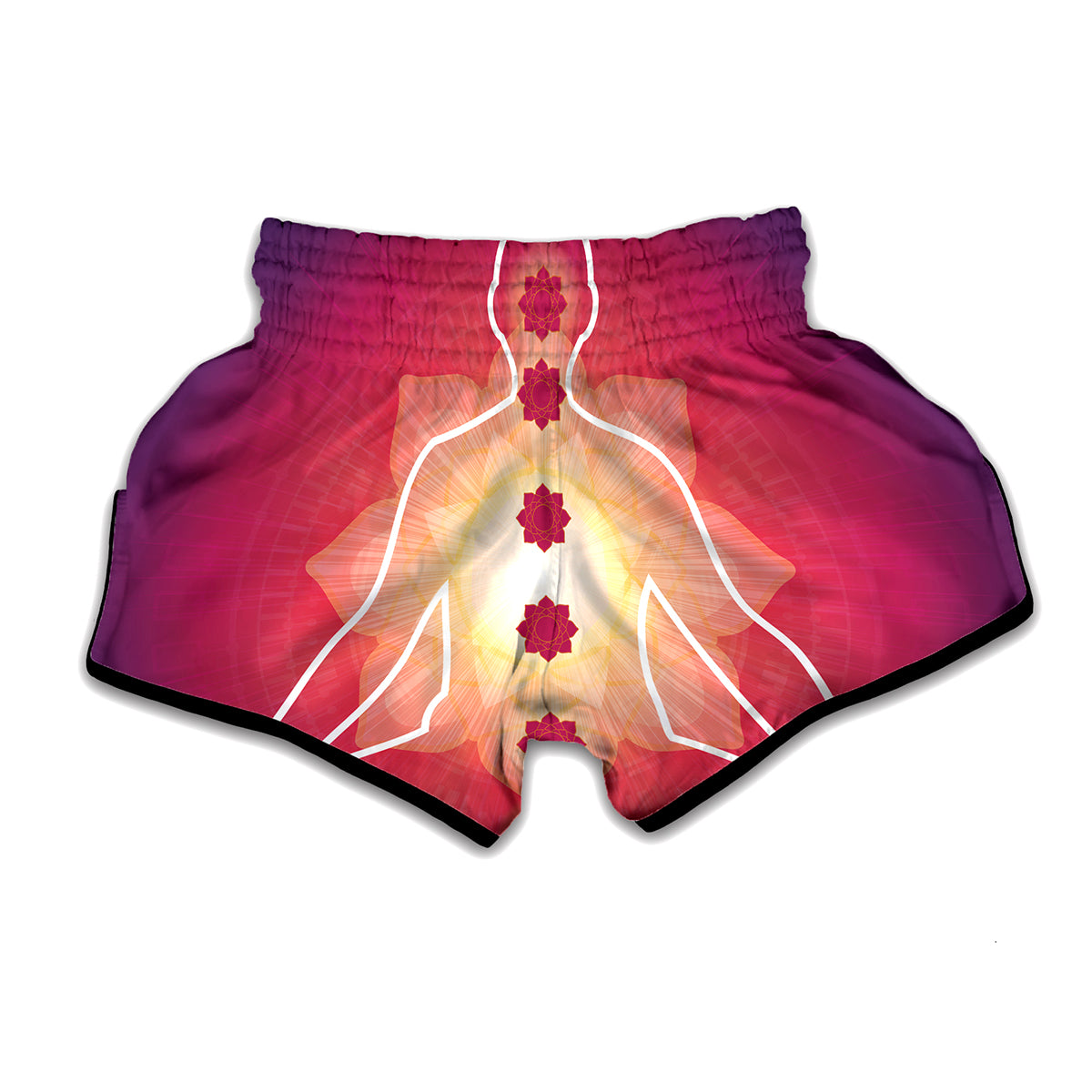 Mandala Chakras Aura Print Muay Thai Boxing Shorts