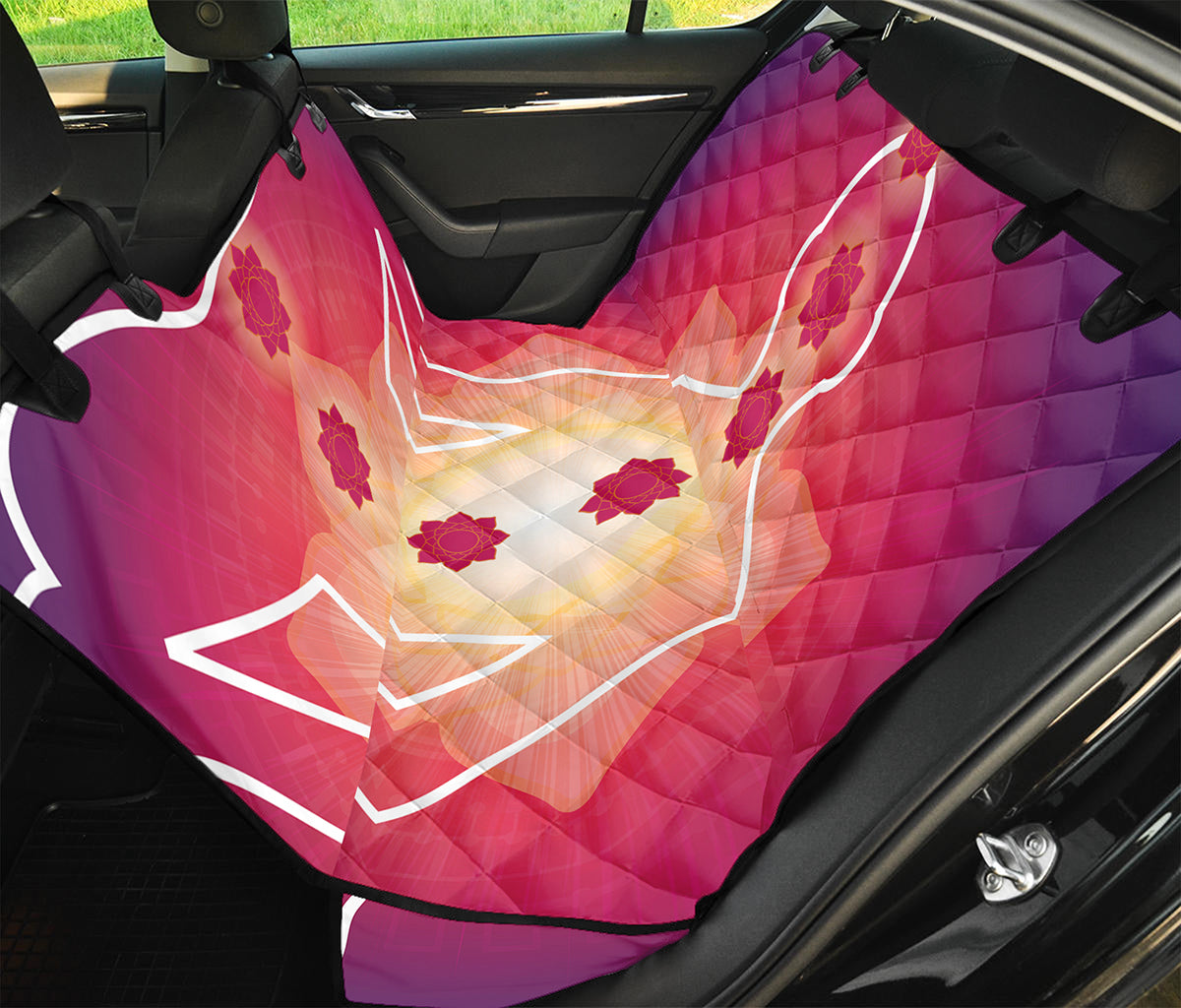 Mandala Chakras Aura Print Pet Car Back Seat Cover