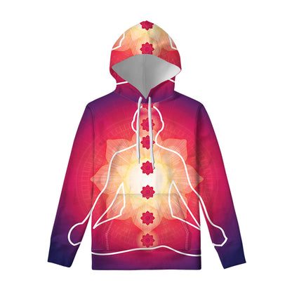 Mandala Chakras Aura Print Pullover Hoodie
